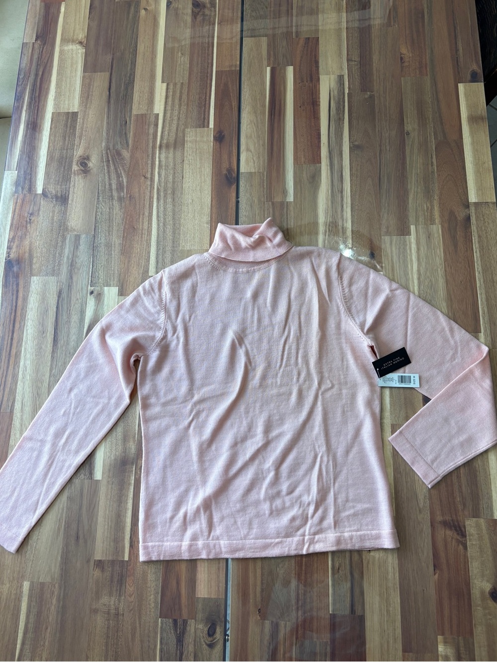NWT Kate Hill Sz M Wool Light Pink Long Sleeve Soft Knit Turtleneck Sweater